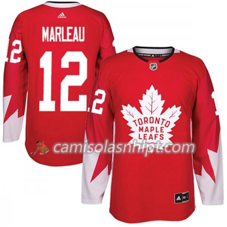 Camisola Toronto Maple Leafs Patrick Marleau 12 Adidas 2017-2018 Vermelho Alternate Authentic - Homem